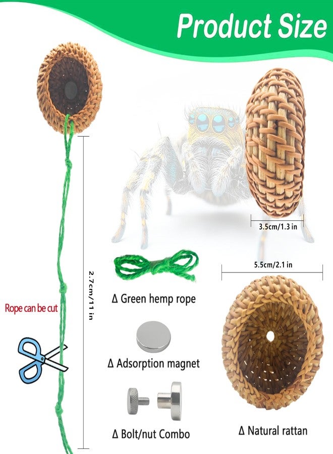 MAGNEECH 1 Pcs Jumping Spider Accessories，Shelter Made of Cane, Essential for Jumping Spider Hide, Enclosure, and Tarantula Enclosure Accessories - Image 4